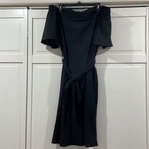 ASOS curve plus size 14 women’s black midi off the shoulder dress stretchy